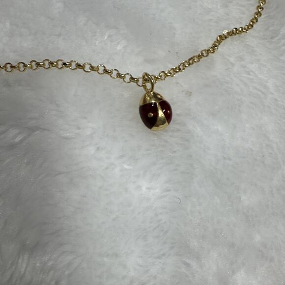 Mia Fiore Ladybug Necklace 18 kt. Gold Plated Sterling Silver 925 16"+2" Italy - Picture 12 of 12